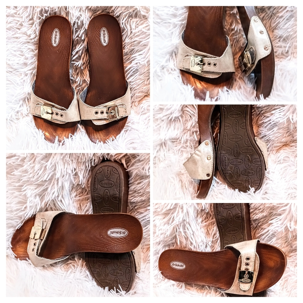 Dr Scholls Original Sandals Cream Iridescent Size 7